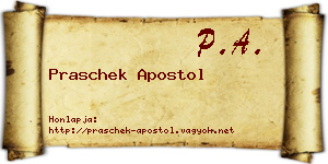 Praschek Apostol névjegykártya